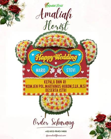 Papan Bunga Pernikahan Cemara